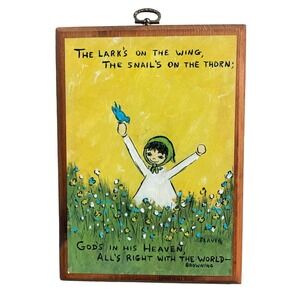 Vintage Mid-Century 1969 Flavia Buzza Cardozo Wood Art "Lark on the Wing"